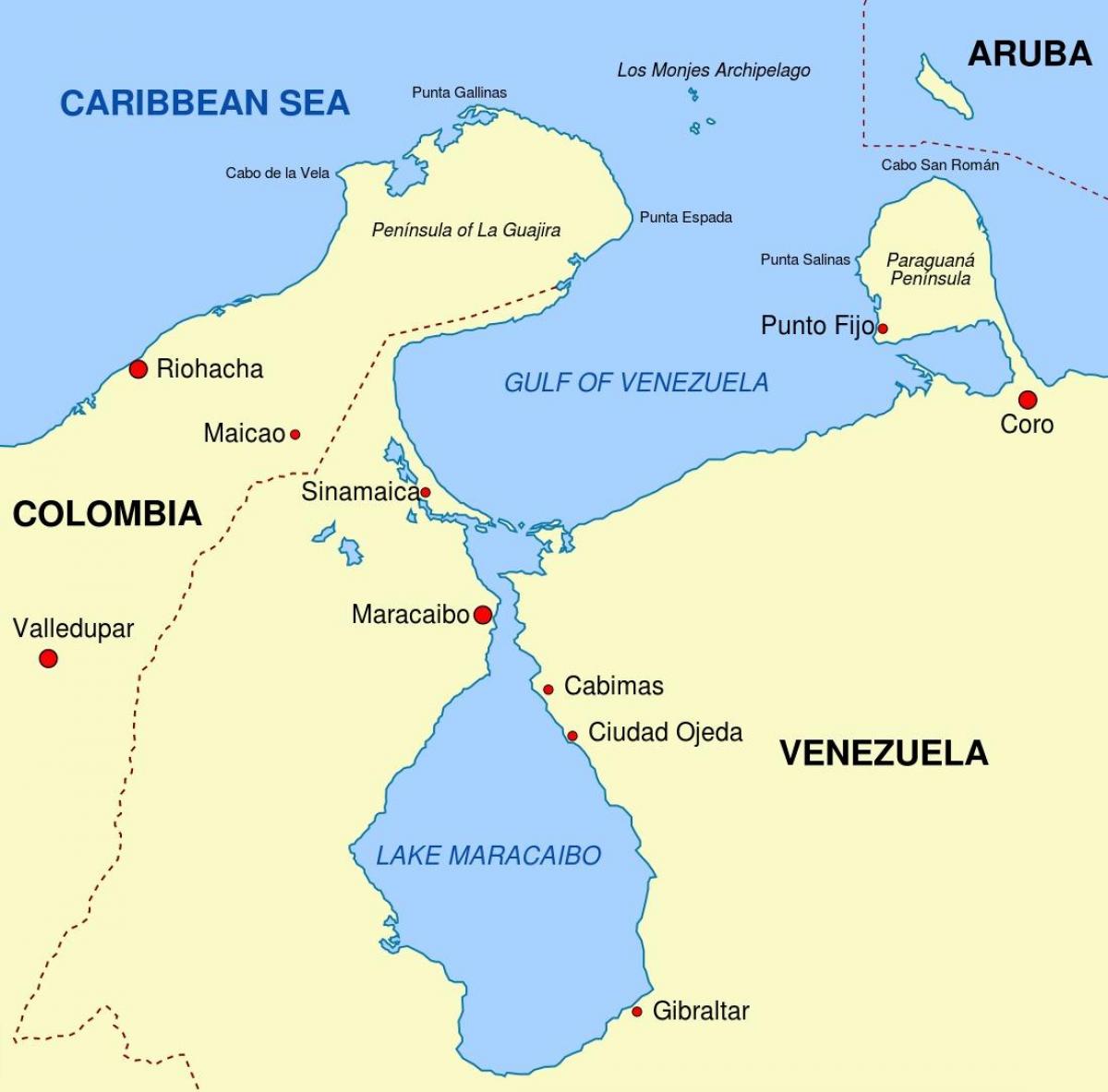 mapa do golfo da venezuela