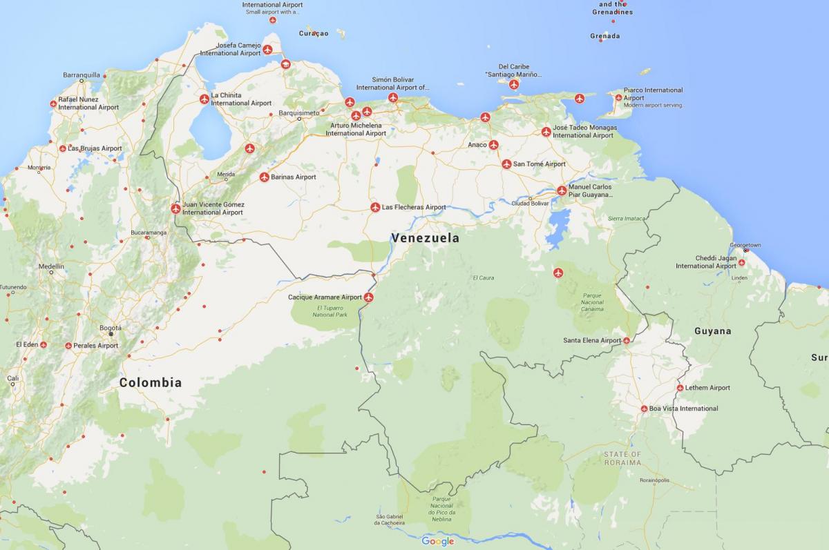 mapa da venezuela aeroportos