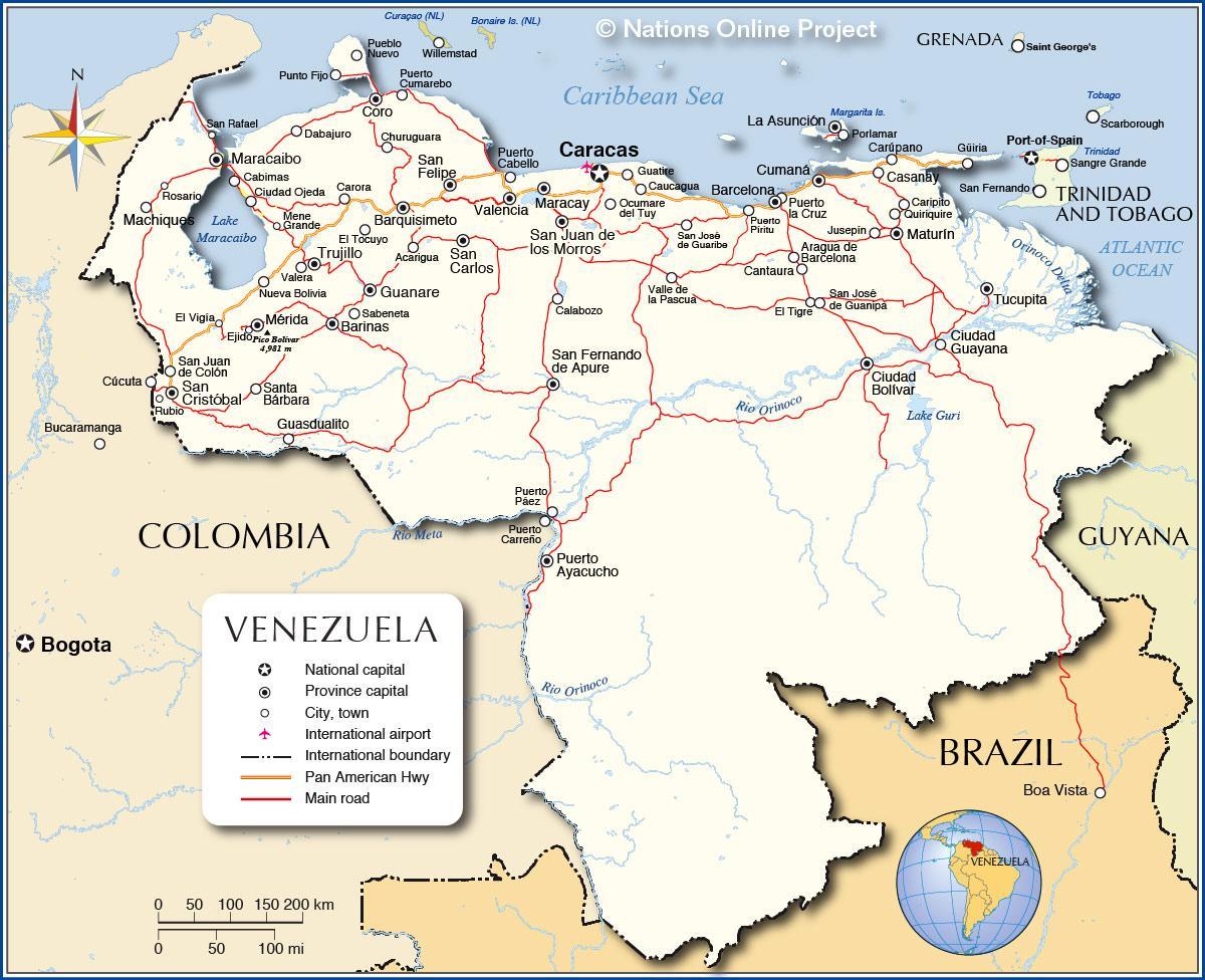 mapa detalhado da venezuela