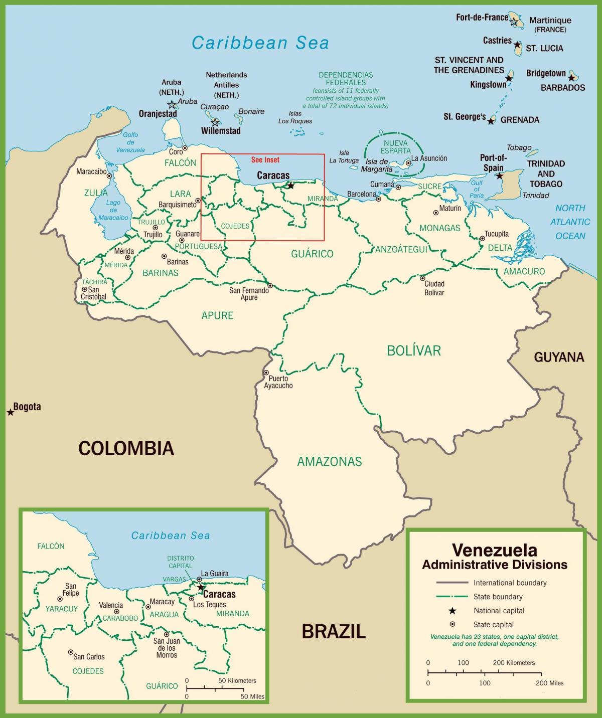 mapa da venezuela político