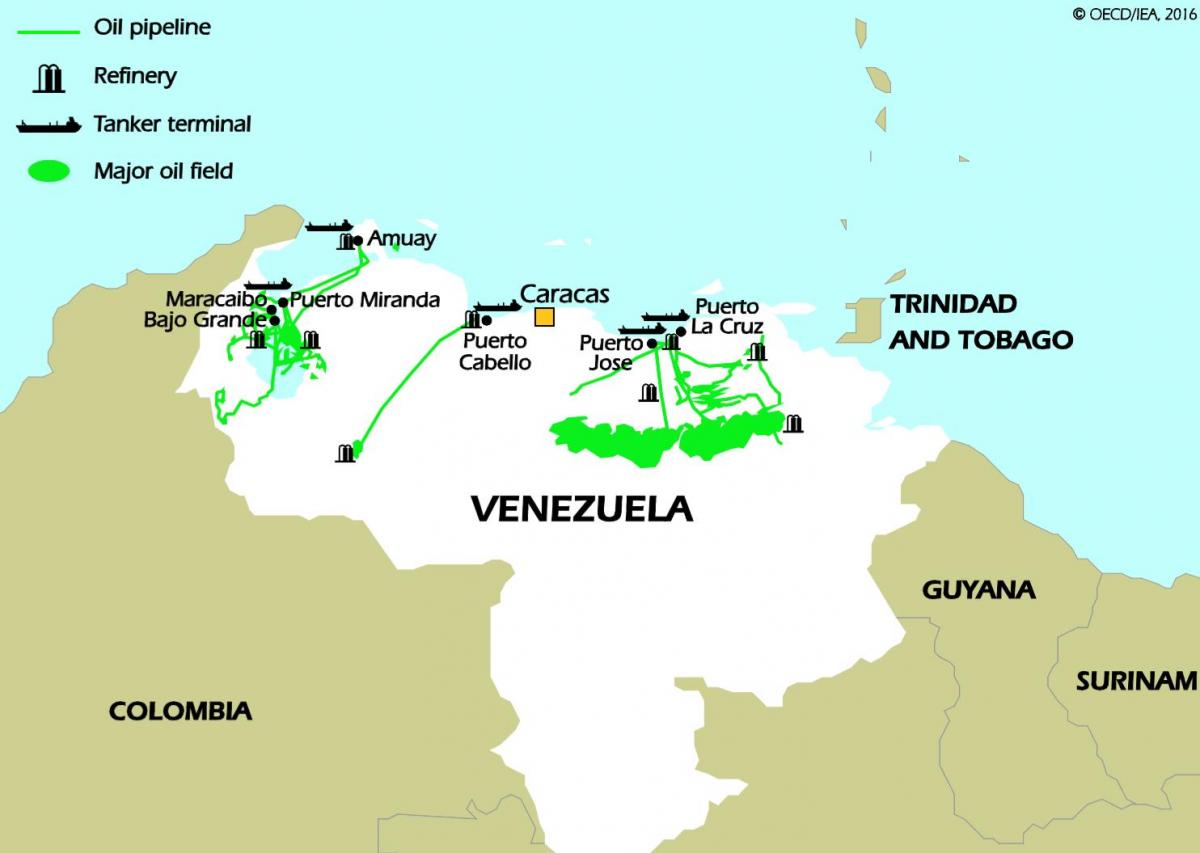 venezuela reservas de petróleo mapa