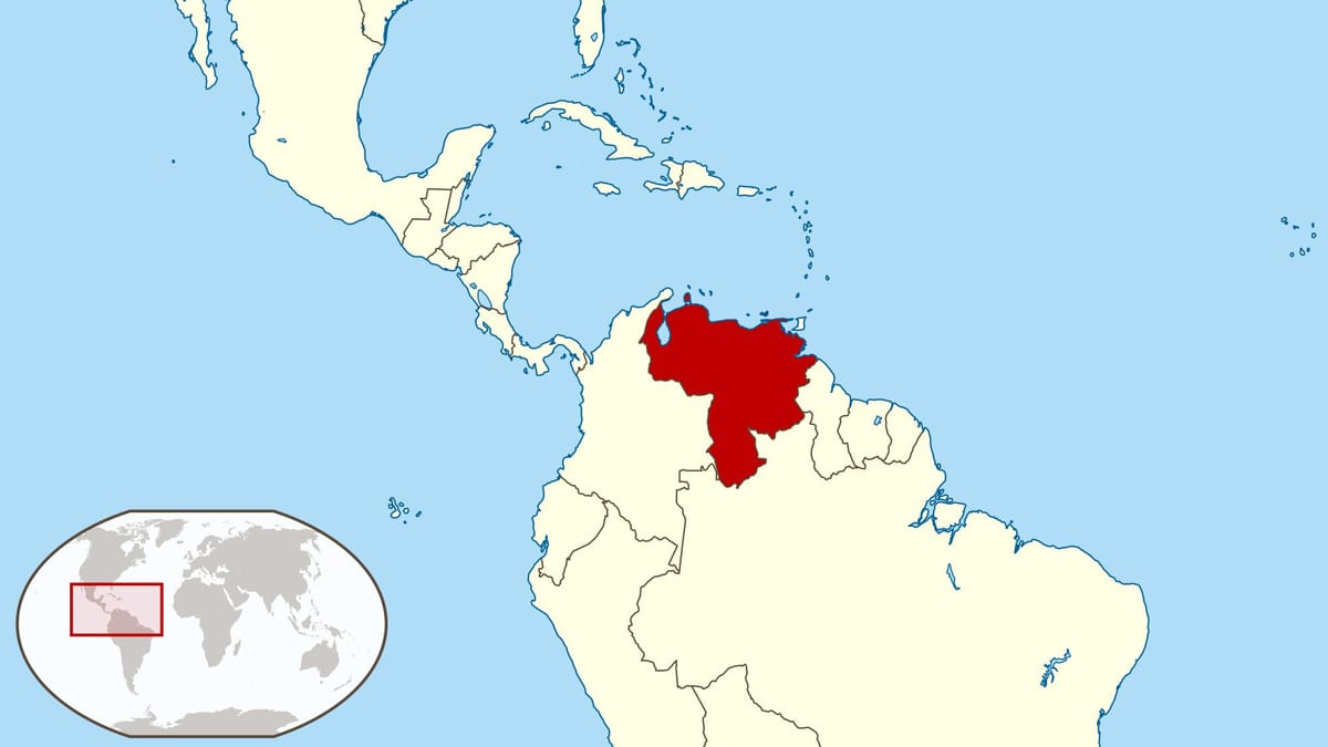 venezuela no mapa da américa do sul