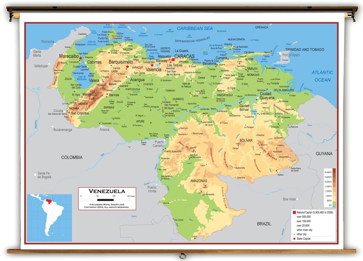 mapa da venezuela elevação