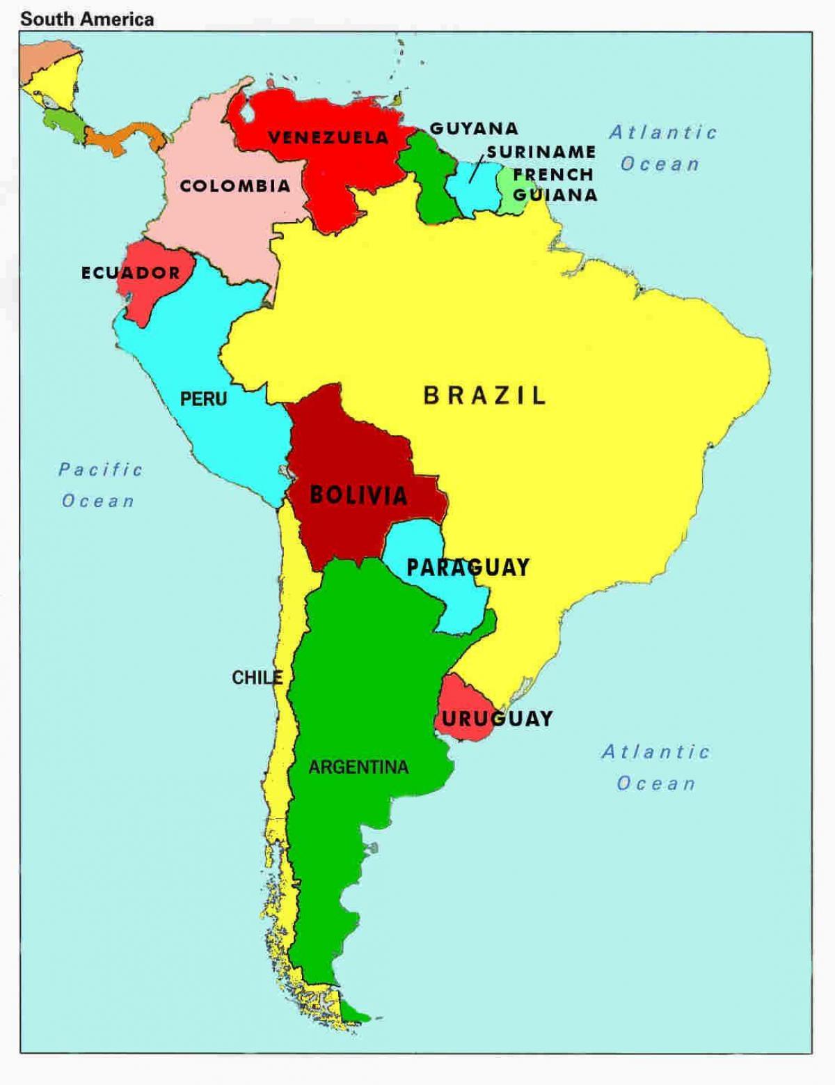 mapa da venezuela e países vizinhos