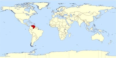 Venezuela localização no mapa