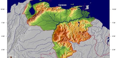 Mapa físico, mapa da venezuela