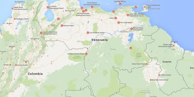 Mapa da venezuela aeroportos