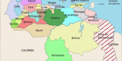 Mapa da venezuela estados