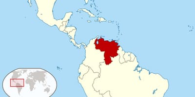 Venezuela no mapa da américa do sul