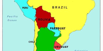 Mapa da venezuela e países vizinhos