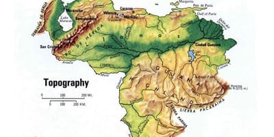 Mapa da venezuela topográfico